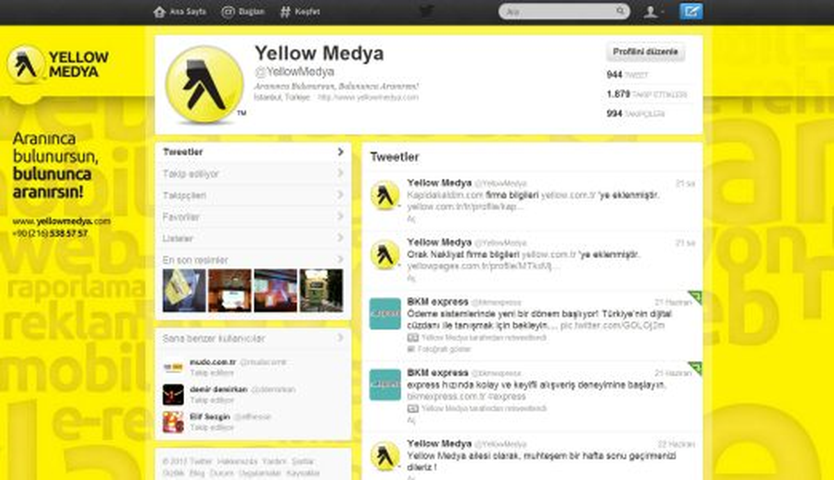 Yellow Medya\'dan Firmalara Özel Twitter Hizmeti
