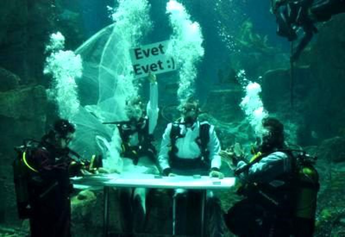 Su Altında Evlendiler