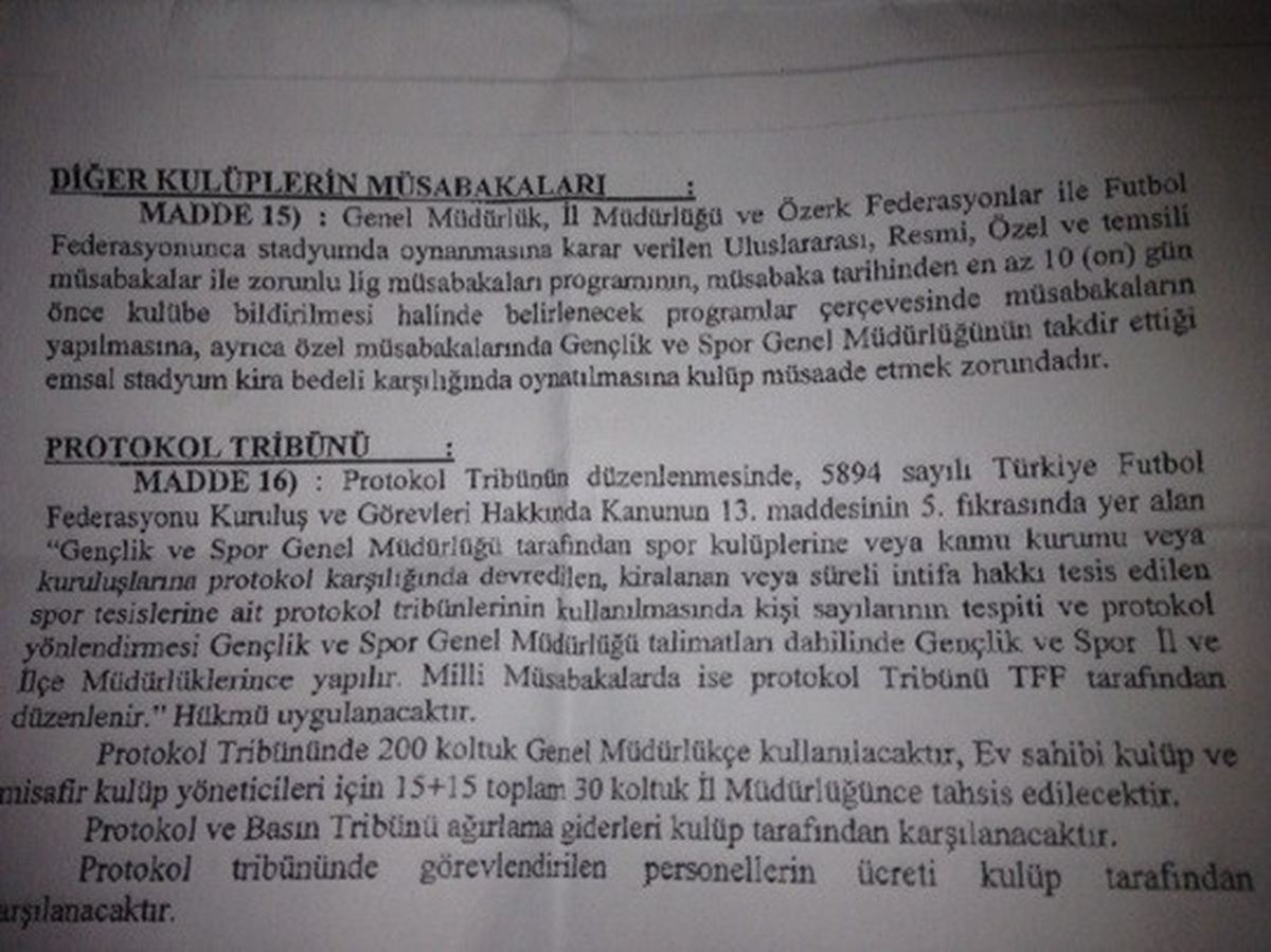 Akhisarspor\'a 19 Mayıs Stadı İçin Gelen Resmi Yazı Yayınlandı
