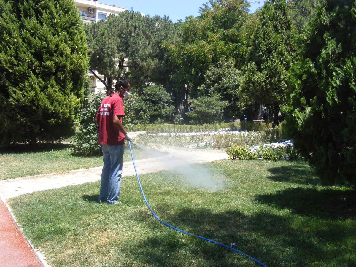 Söke\'de Parklara Kene İlaçlaması