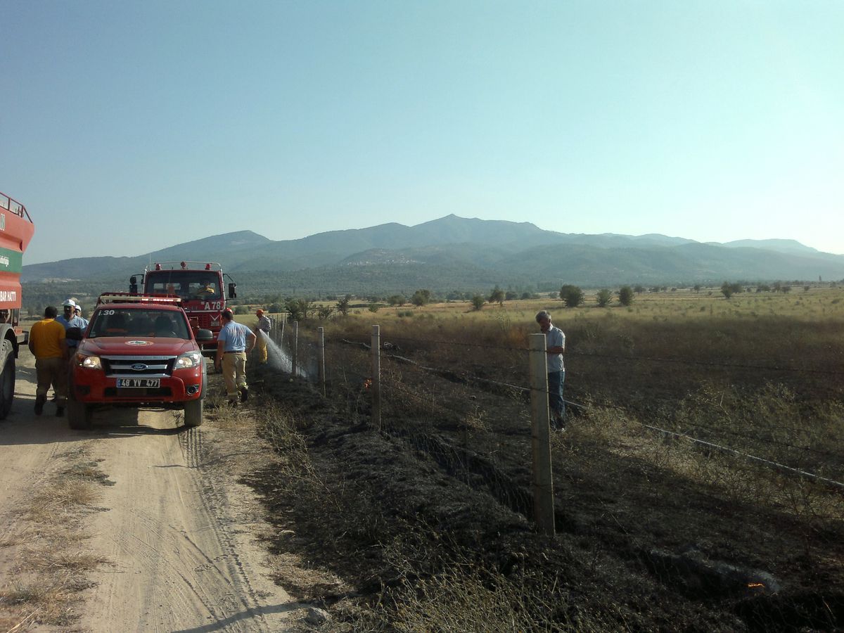 Yatağan\'da Arazi Yangını