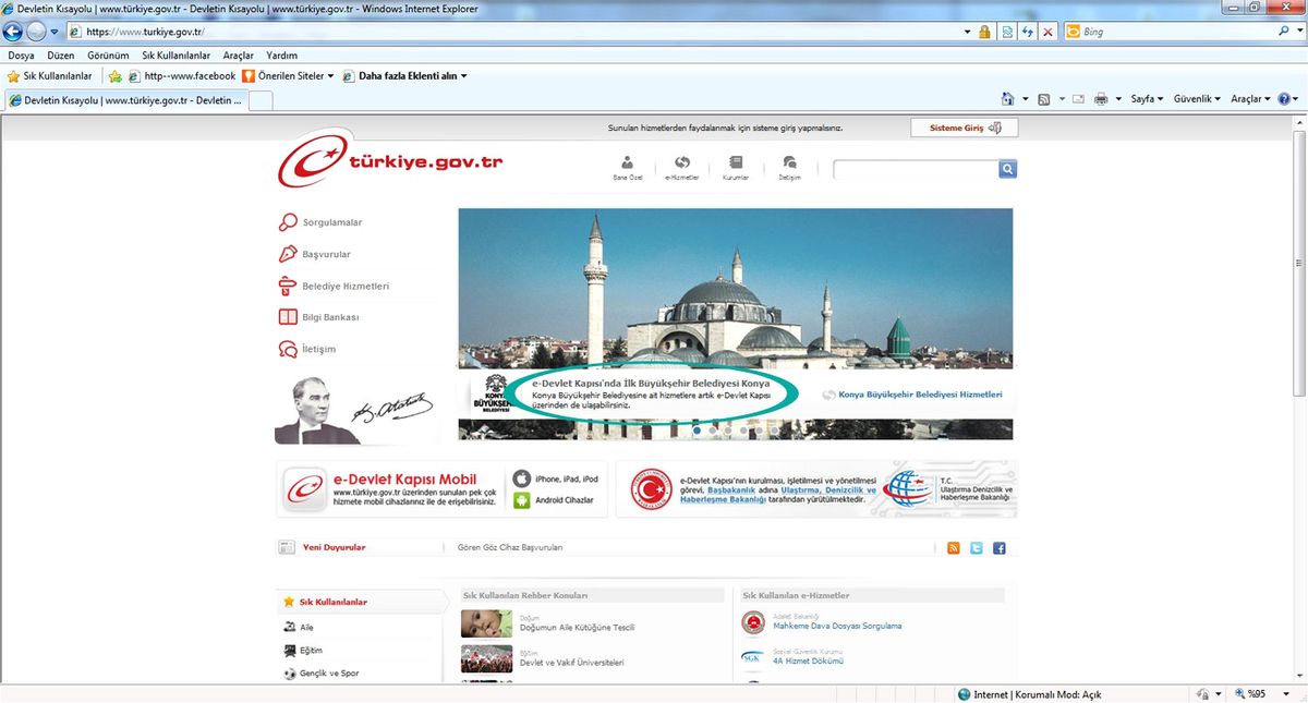 E-Devlet Kapısı\'nda İlk Büyükşehir Konya