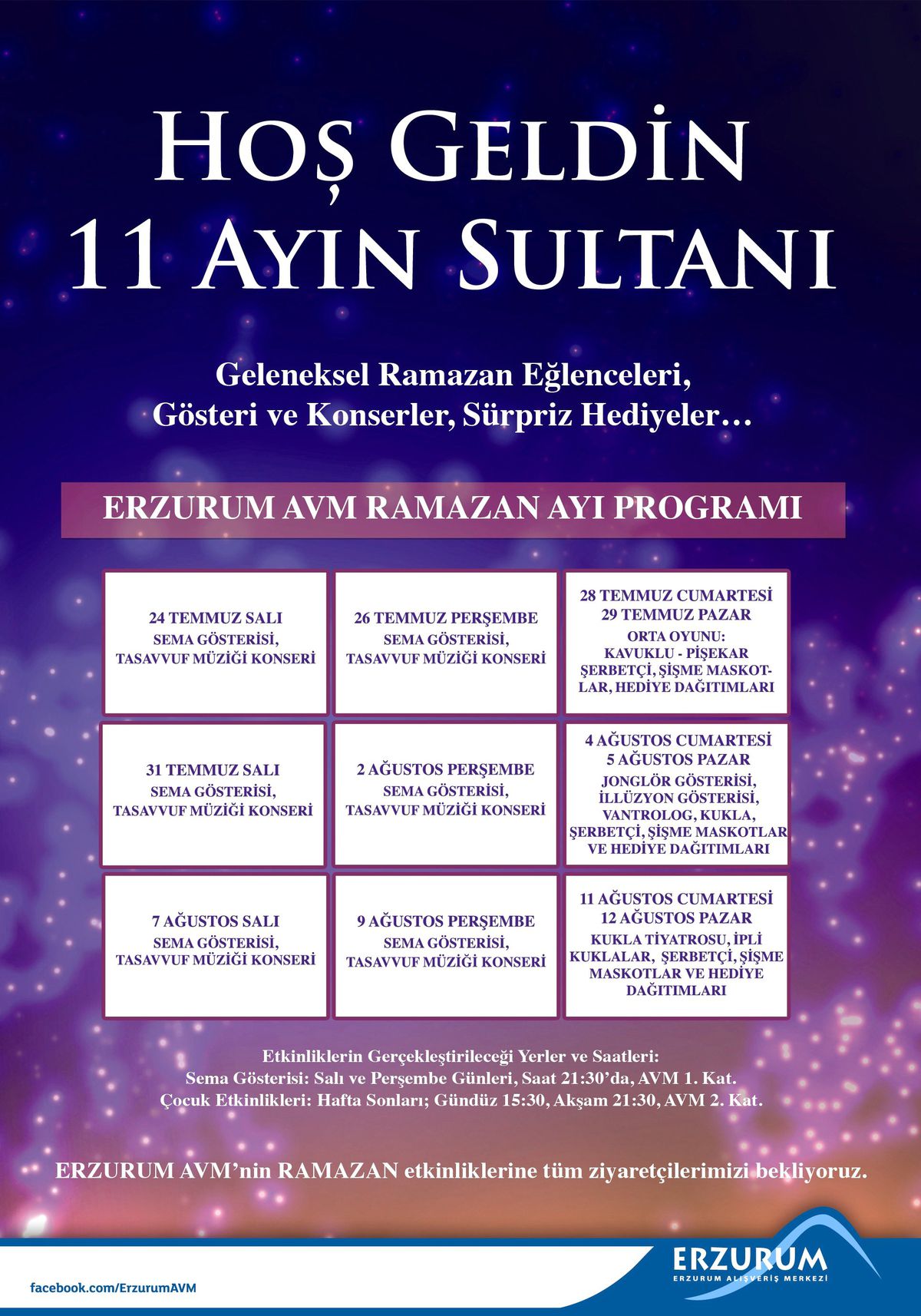 Erzurum Alışveriş Merkezi 11 Ayın Sultanını Coşku ile Karşılıyor