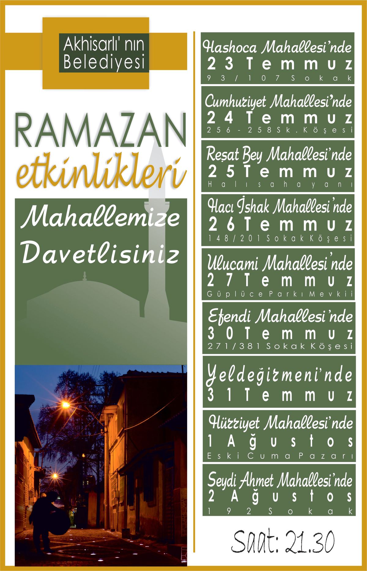 Akhisar Belediyesi Ramazan Etkinlikleri Programı Belli Oldu