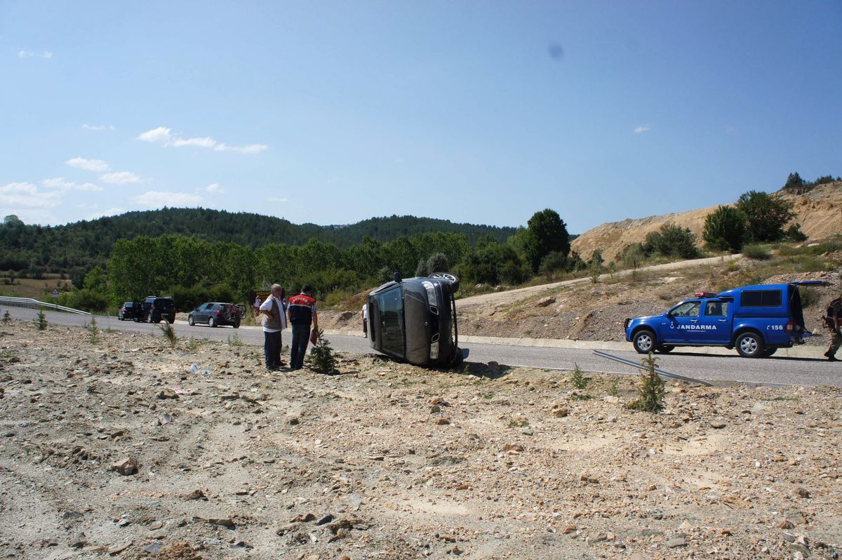 Aracını Mucura Kaptıran Sürücü, Takla Attı