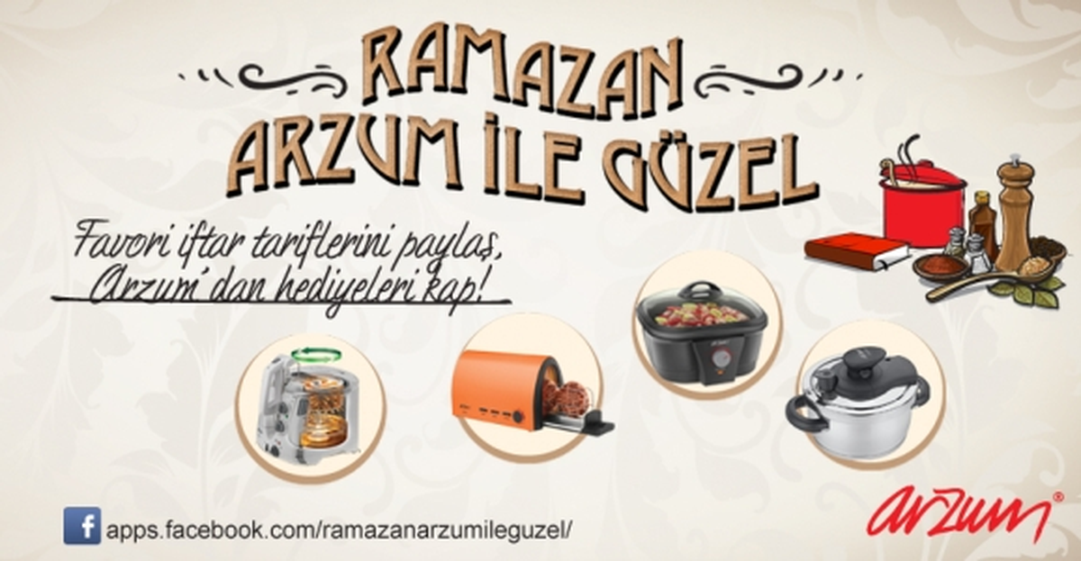 Arzum\'dan Ramazan Ayı\'na Özel Ödüllü Yemek Tarifleri Yarışması