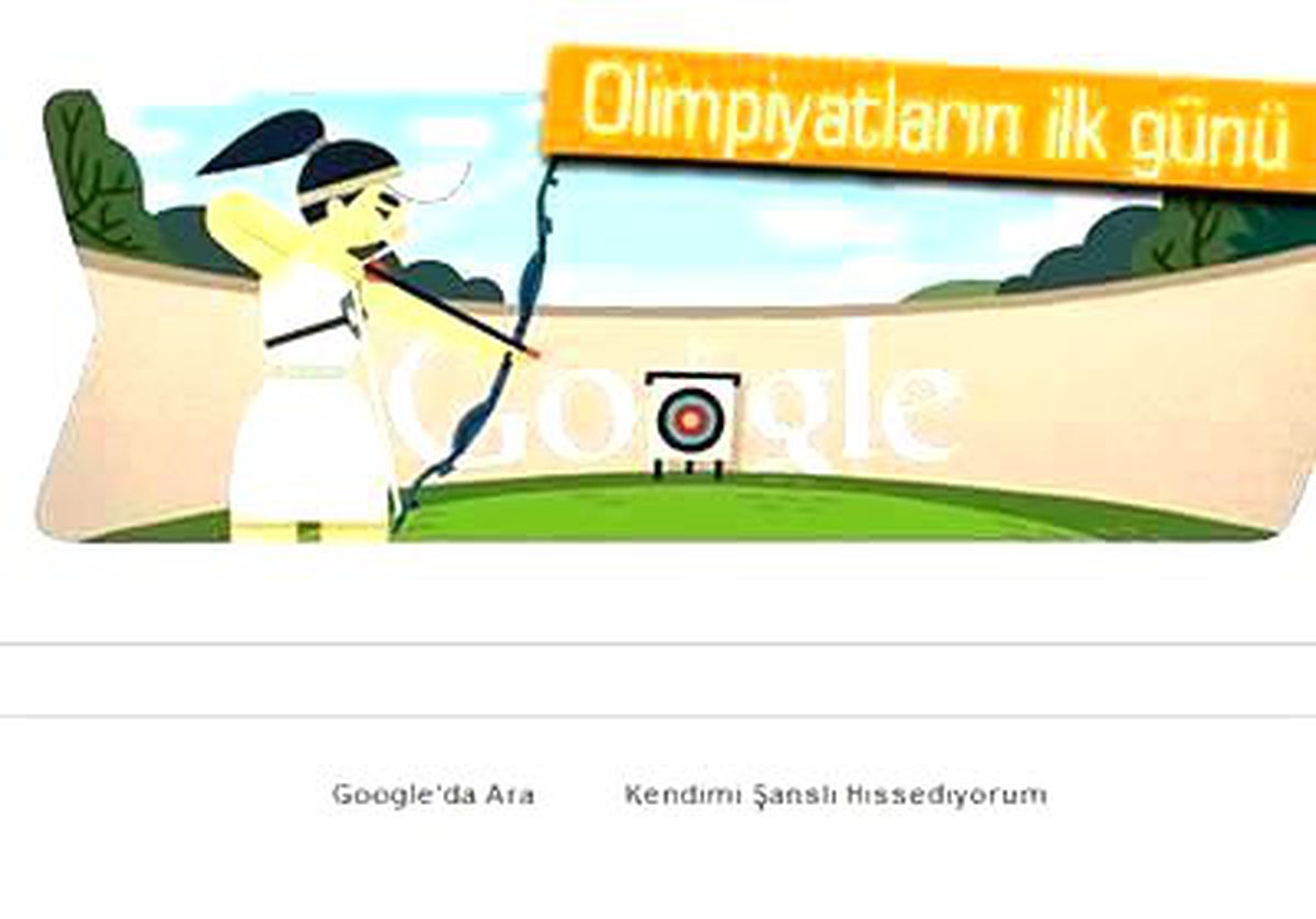 Google\'dan Bu Sefer Londra 2012 Okçuluk Doodle\'ı