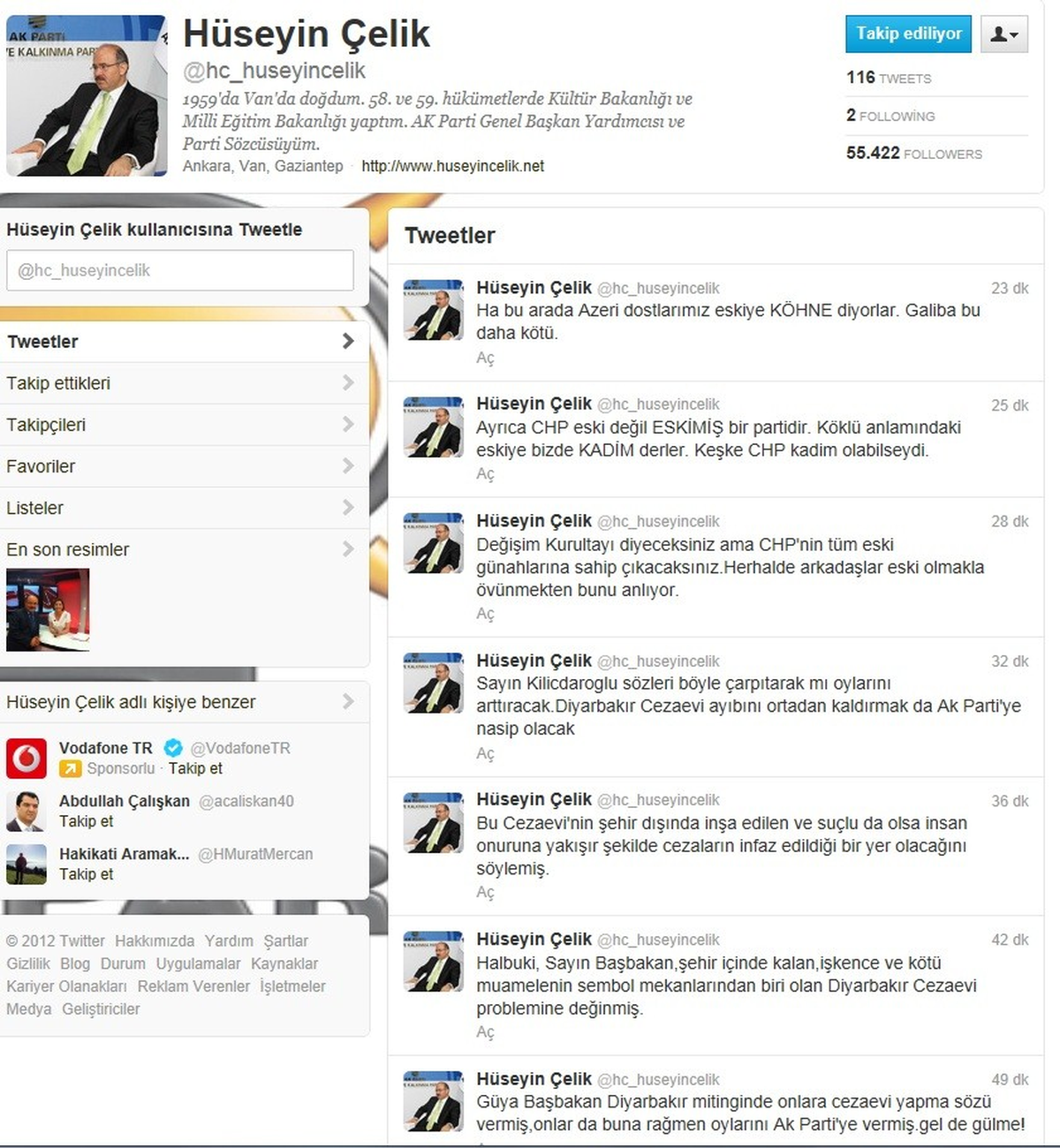 Hüseyin Çelik, CHP\'ye Çattı