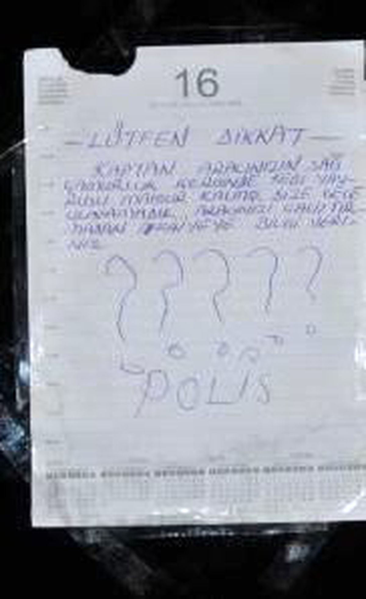 Araç Sahibine Polisten İlginç Not