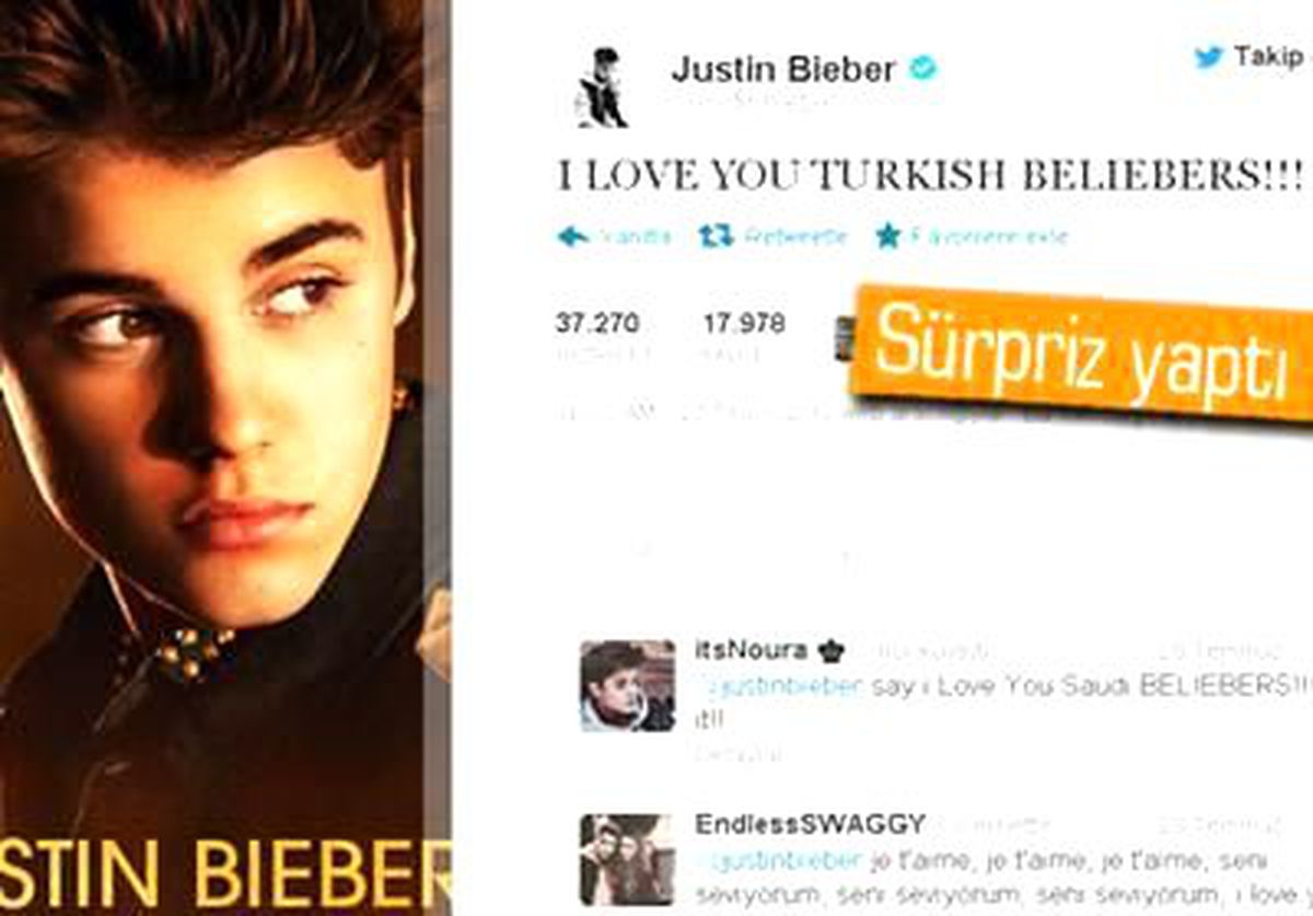 Justin Bieber Türk Hayranları İçin Tweetledi