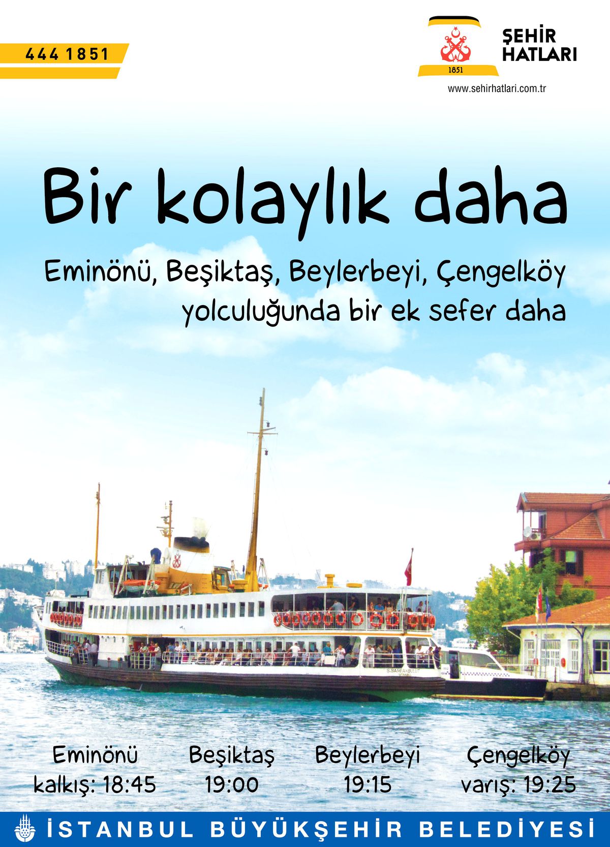 Şehir Hatları Eminönü-Çengelköy Hattına Ek Seder Düzenliyor