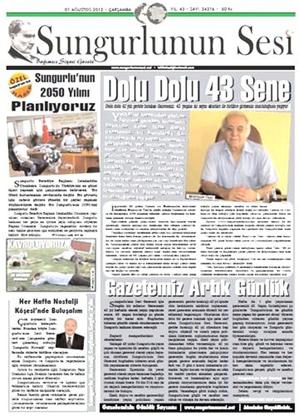 Sungurlu\'nun Sesi Gazetesi 43 Yaşında