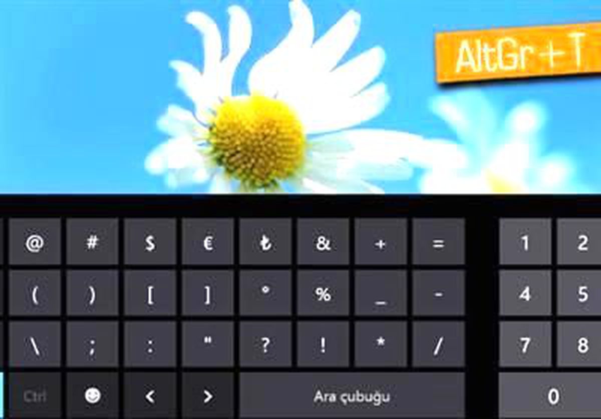 TL Simgesi Windows 8 ile Geliyor