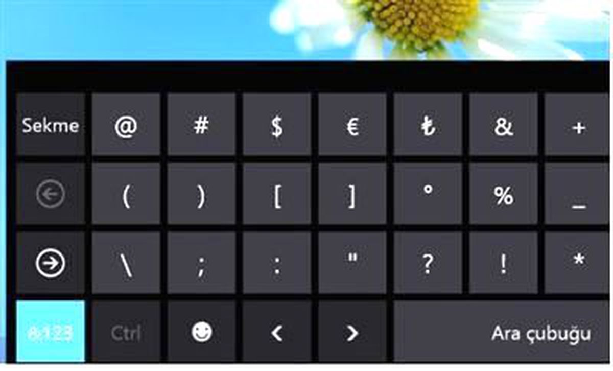 TL simgesi Win 8 ile geliyor