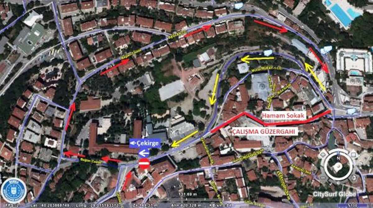 Çekirge Hamam Caddesi\'nde Trafik Düzenlemesi