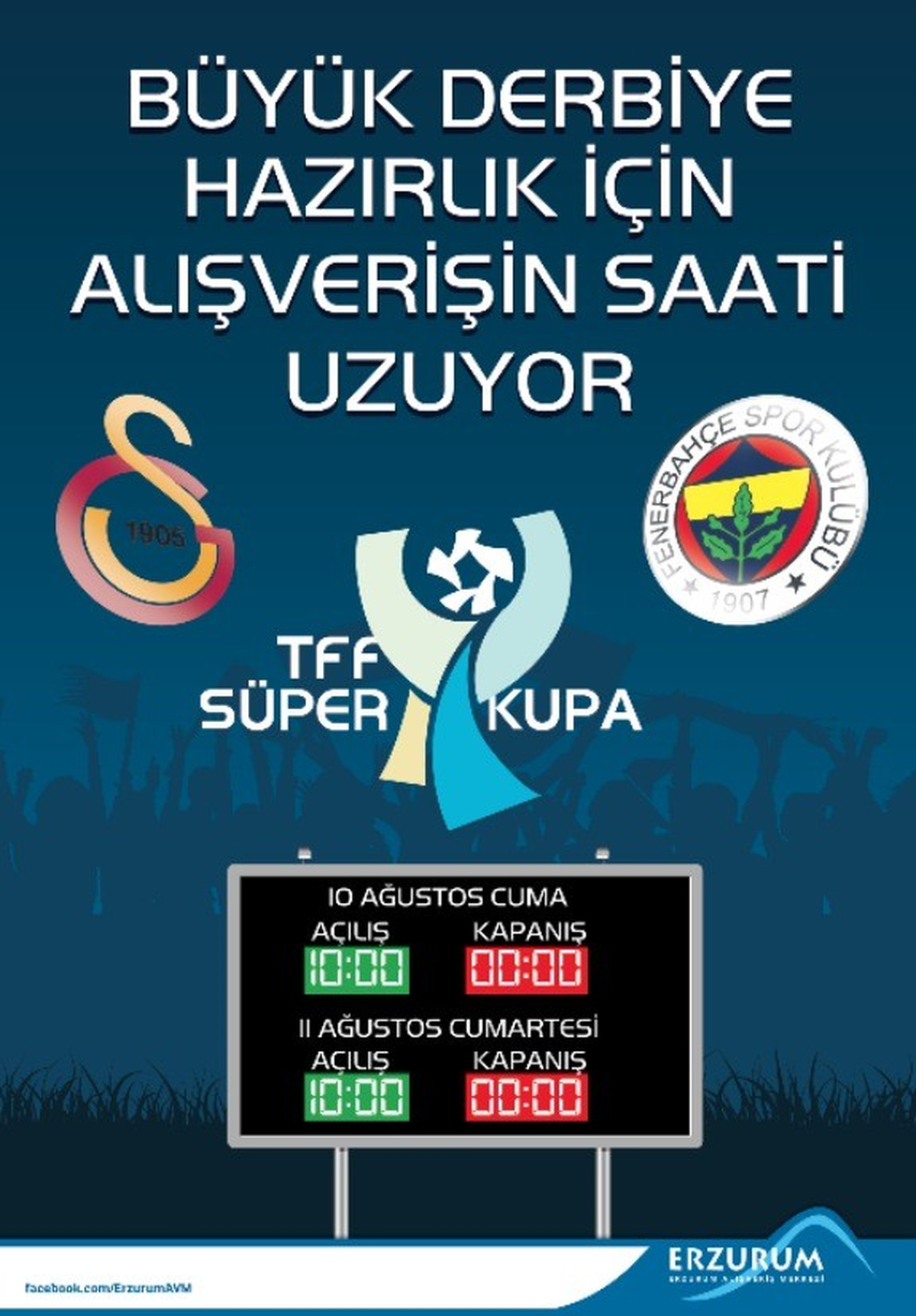 Erzurum Avm, Derbi Maç Günü Saat 00. 00\'a Kadar Açık Olacak