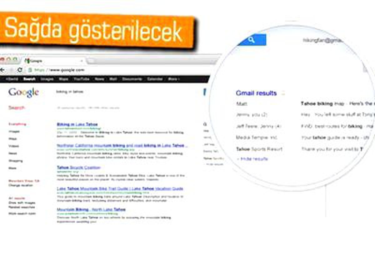 Google Artık Gmail\'den de Sonuçlar Getirecek