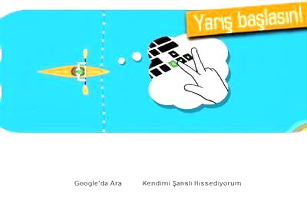 Google Doodle\'ı ile Kano Slalom Yarışlarına Hazırlanın