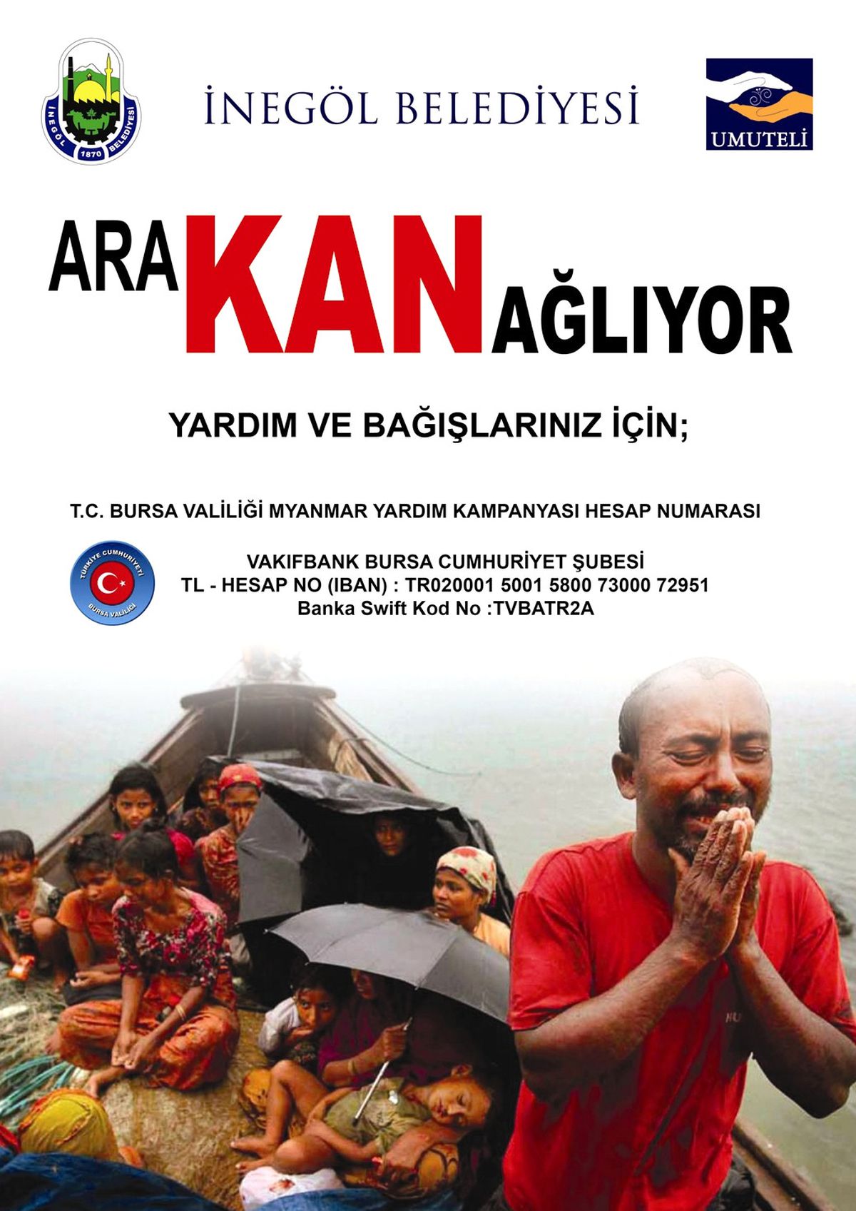 İnegöl Belediyesi Arakan İçin Sessiz Kalmadı
