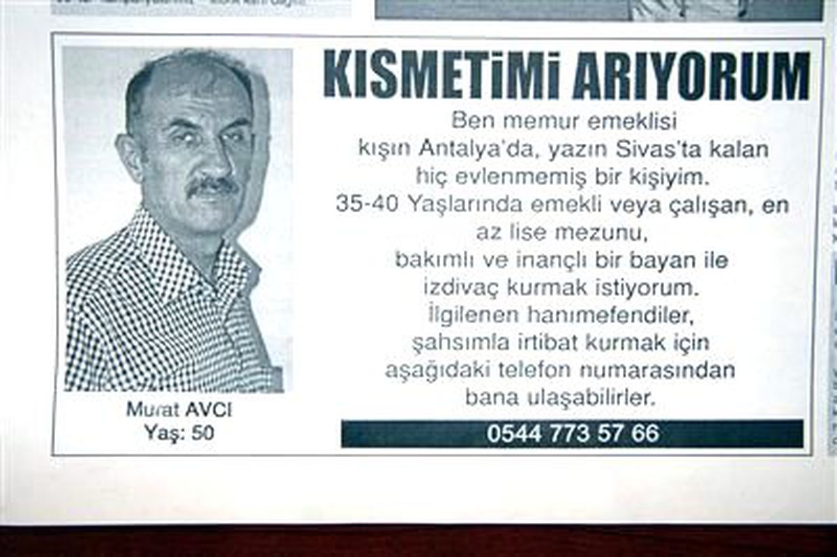 Kısmetini Gazete İlanıyla Arıyor
