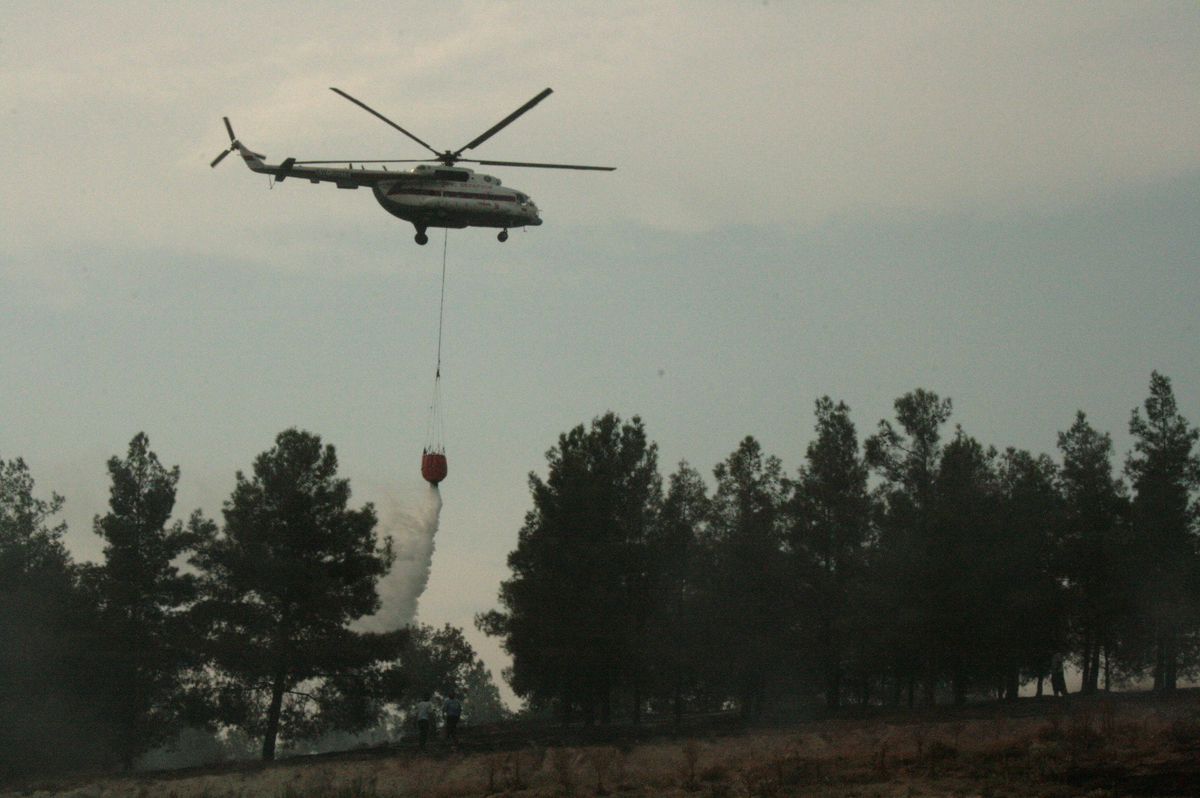 Yangına Helikopterli Müdahale