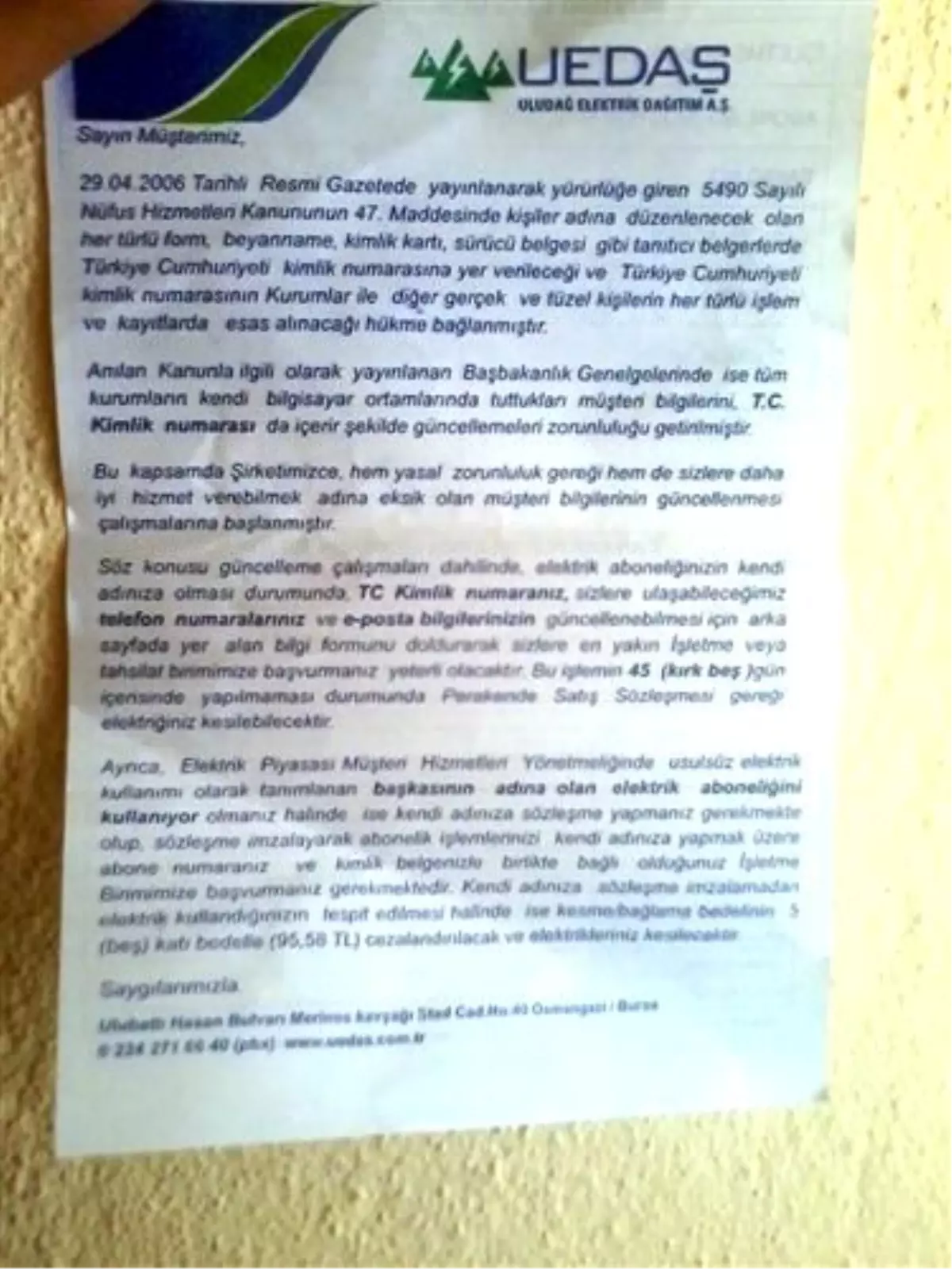 Çanakkale\'de Uedaş Elektrik Kesebilir