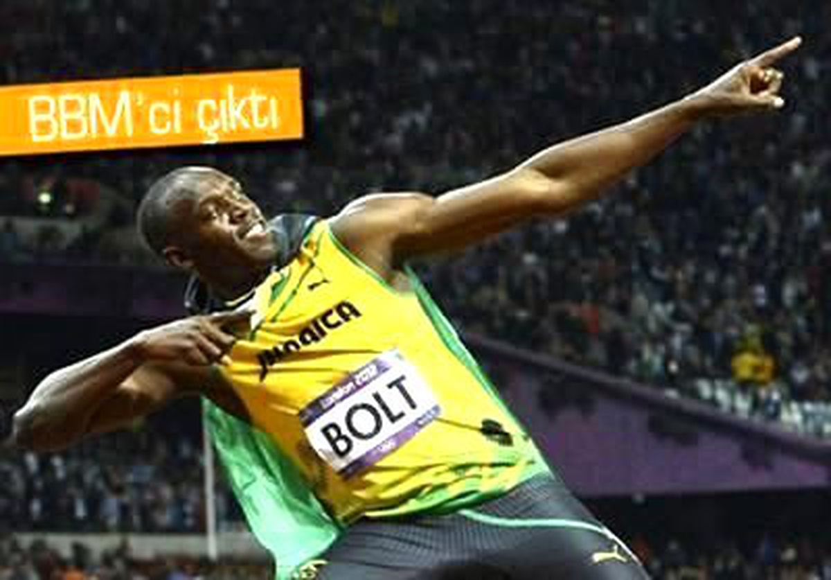 Usain Bolt Blackberry Kullanıyor