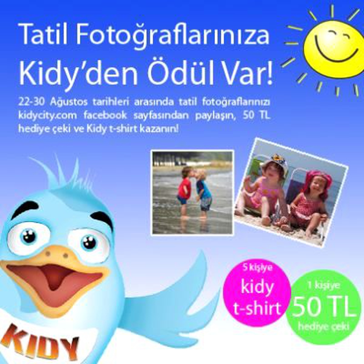 Tatil Anılarınıza Kidycity\'den Ödül Var