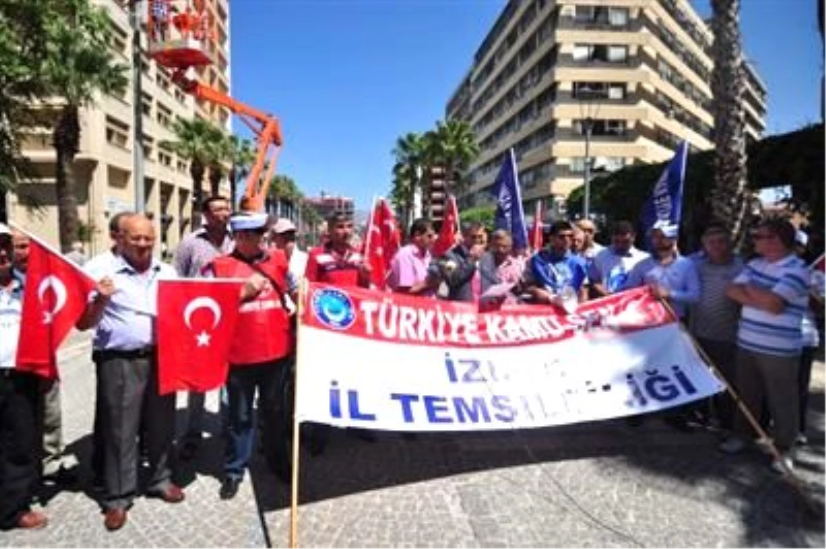 İzmir\'de Kamu- Sen\'den Terör Protestosu