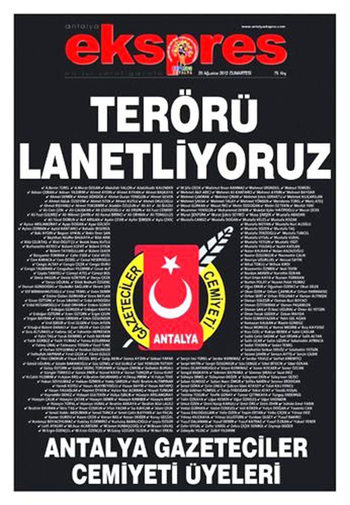 Antalyalı Gazetecilerden Teröre Protesto