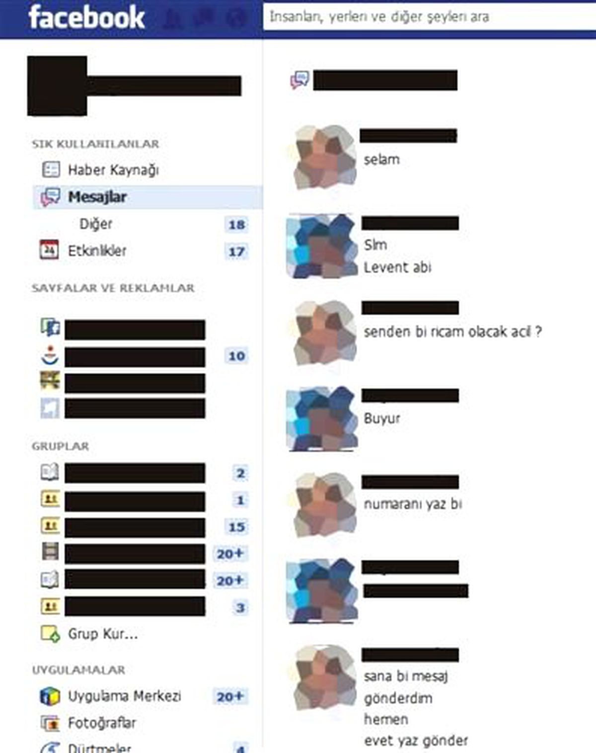 Facebook\'tan Telefon Dolandırıcılığı