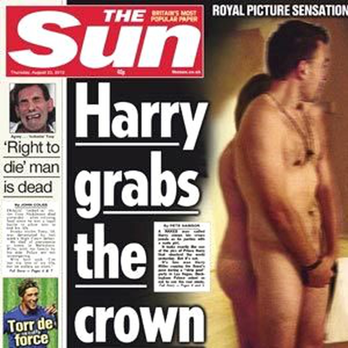 Prens Harry\'nin Çıplak Fotoğrafları Sun Gazetesinde