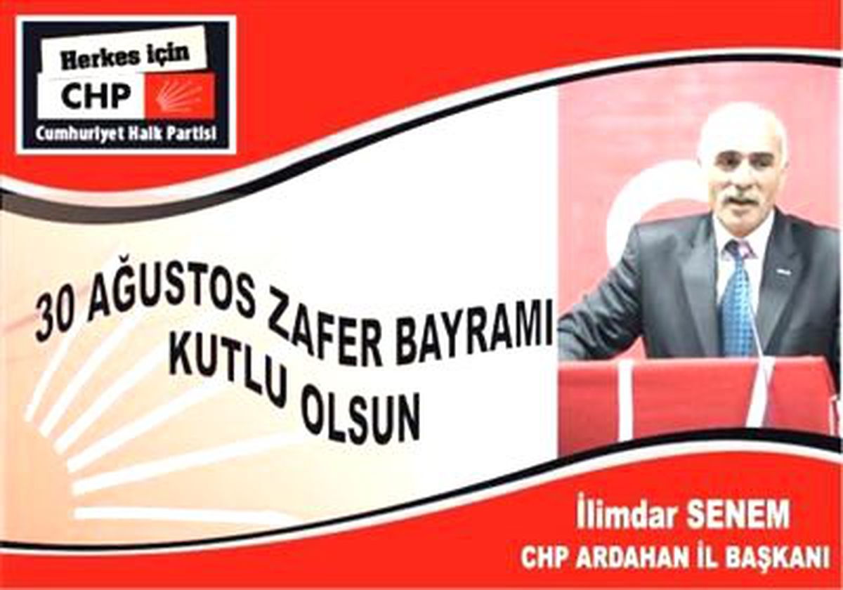 CHP Ardahan Teşkilatından 30 Ağustos Zafer Bayramı Kutlama Mesajı