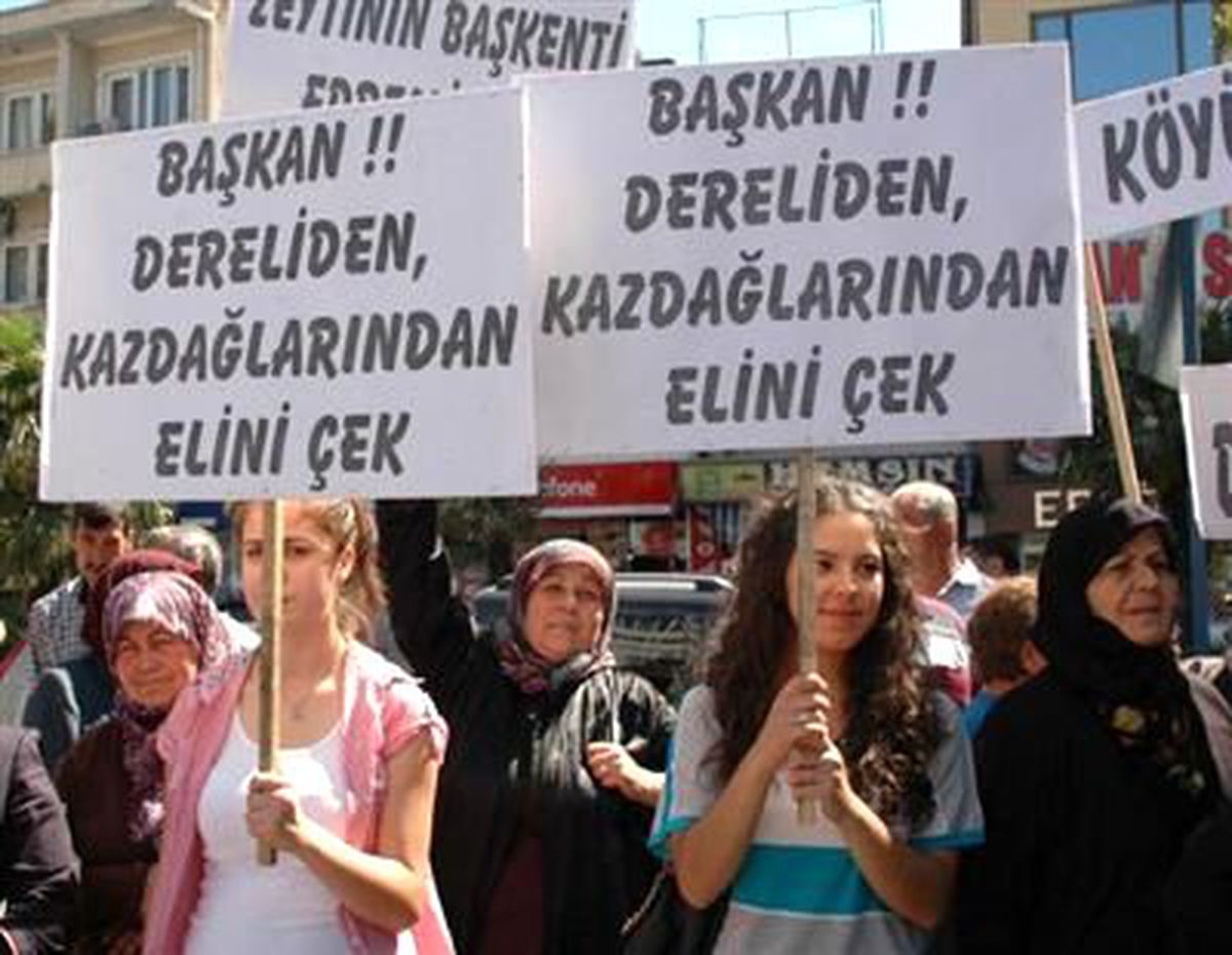 Edremit\'te, Davul- Zurnalı Taş Ocağı Protestosu