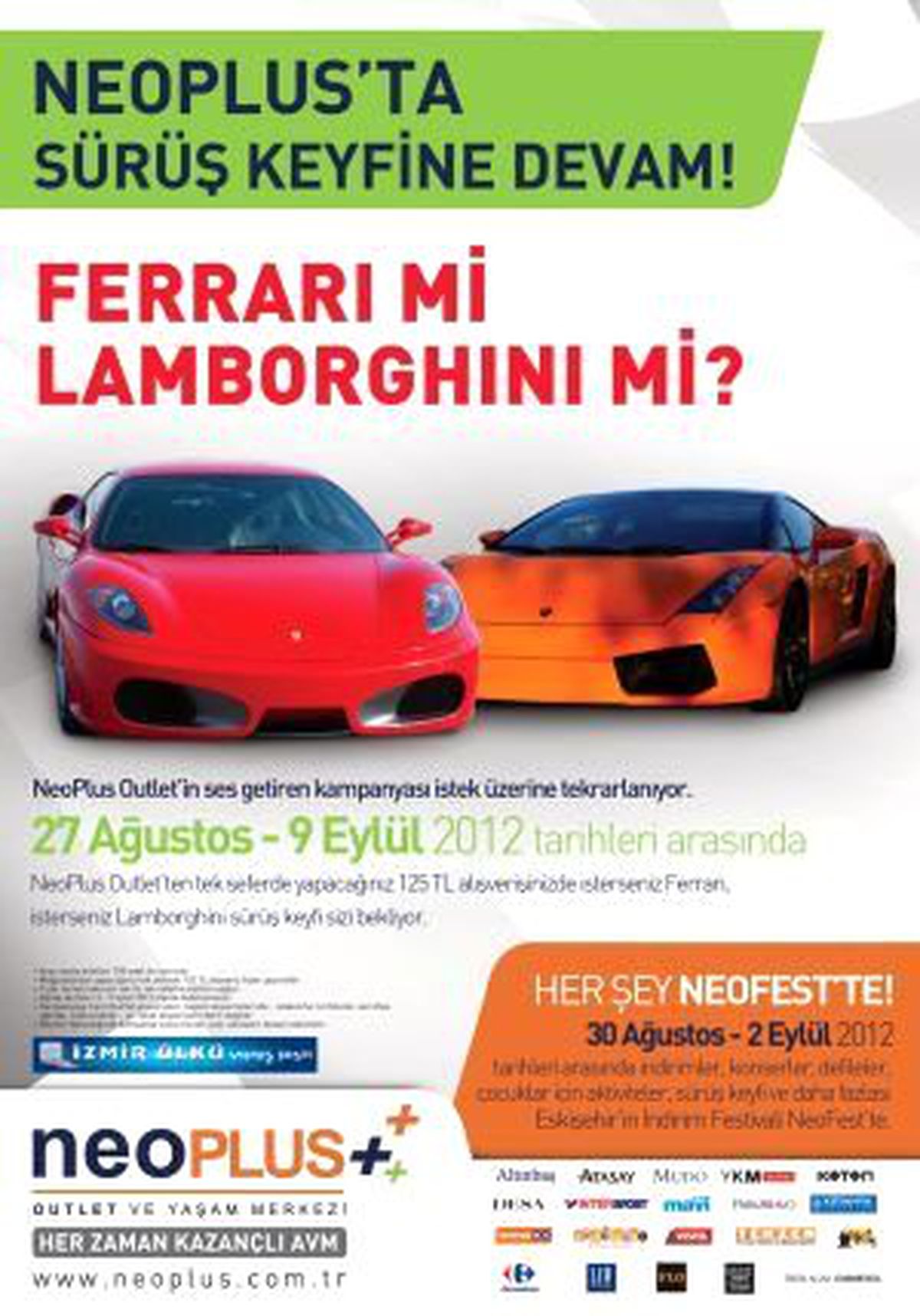 Ferrari ve Lamborghini Sürüş Keyfi Yeniden NeoPlus\'ta