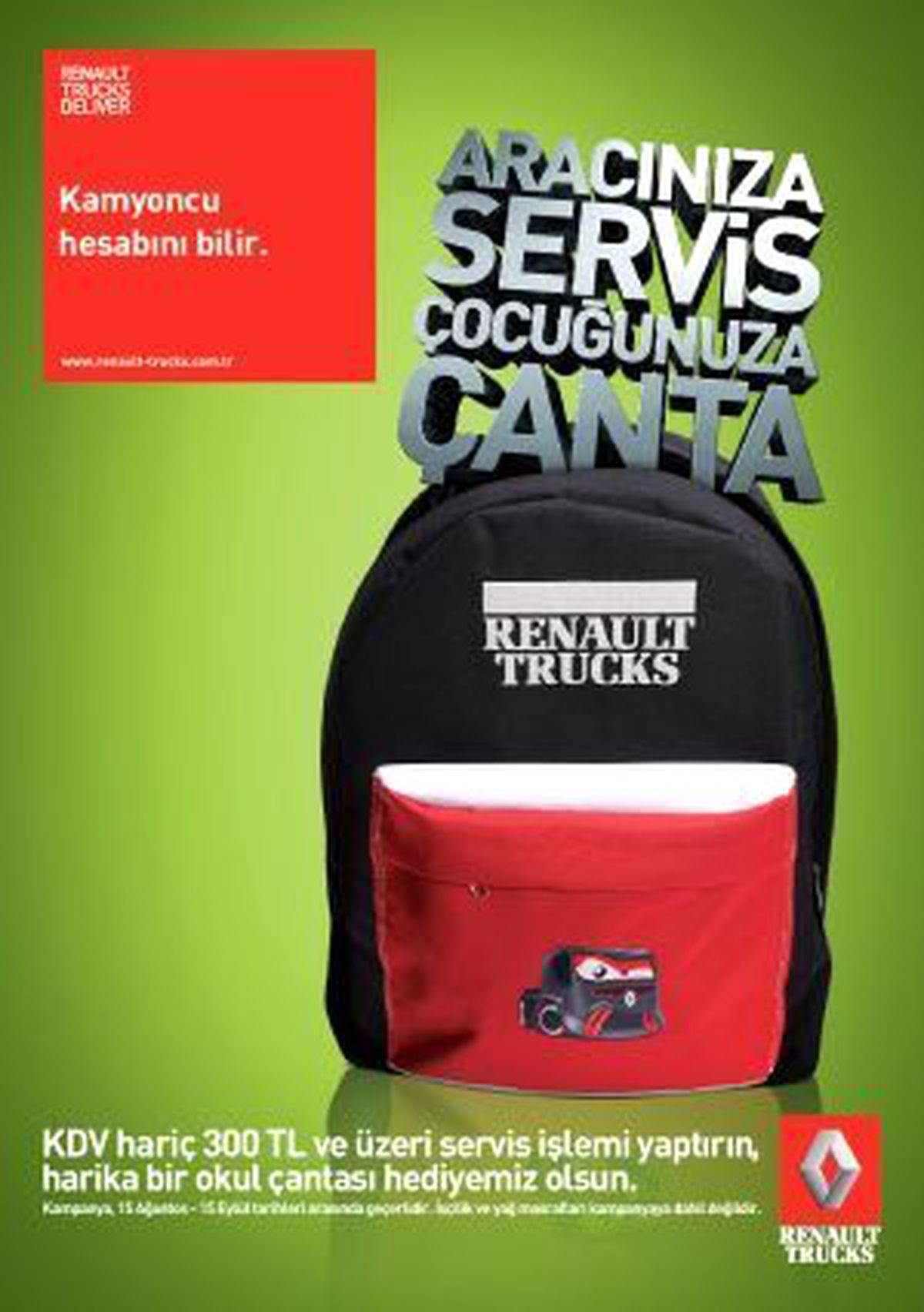 Renault Trucks\'tan Okul Çantası Hediye