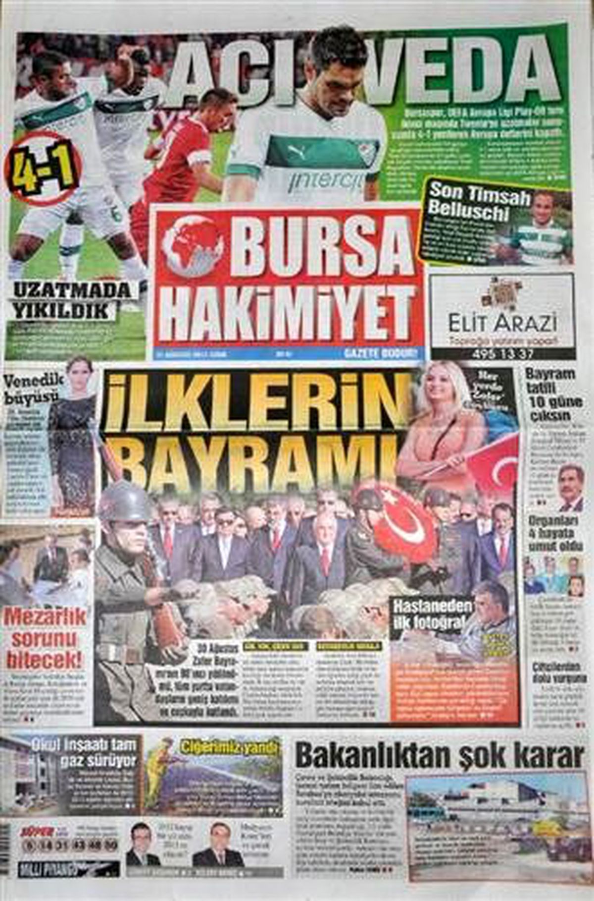 Bursaspor-Twente Maç Gazetelerde Yer Buldu