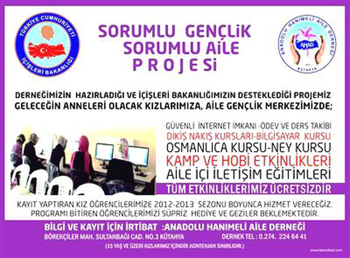 "Sorumlu Gençlik Sorumlu Aile Projesi" Uygulama Safhasına Ulaştı