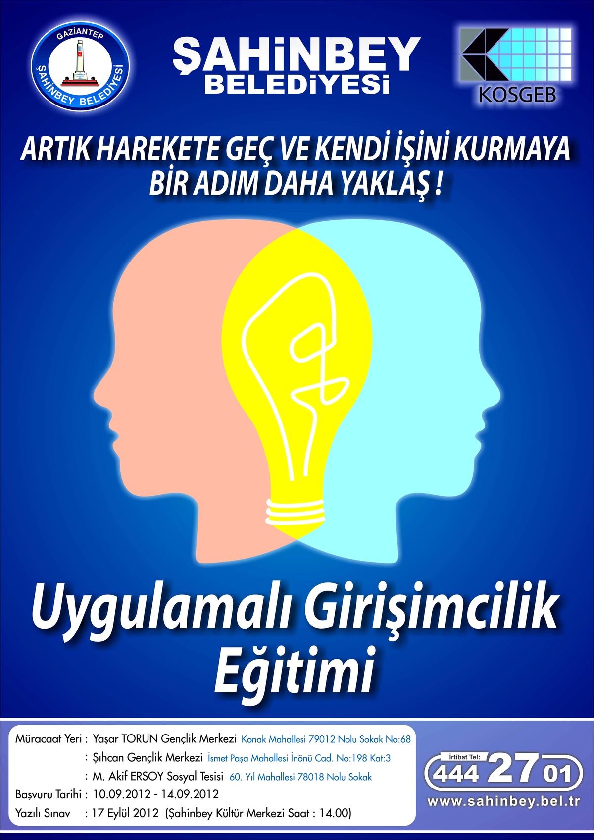 Şahinbey Belediyesi\'nden Ücretsiz Uygulamalı Girişimcilik Eğitimi