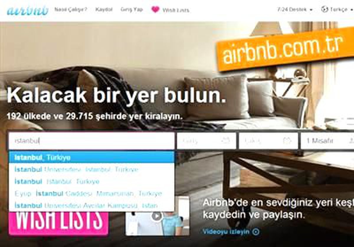 Günlük Ev Kiralama Sitesi Airbnb Artık Türkçe