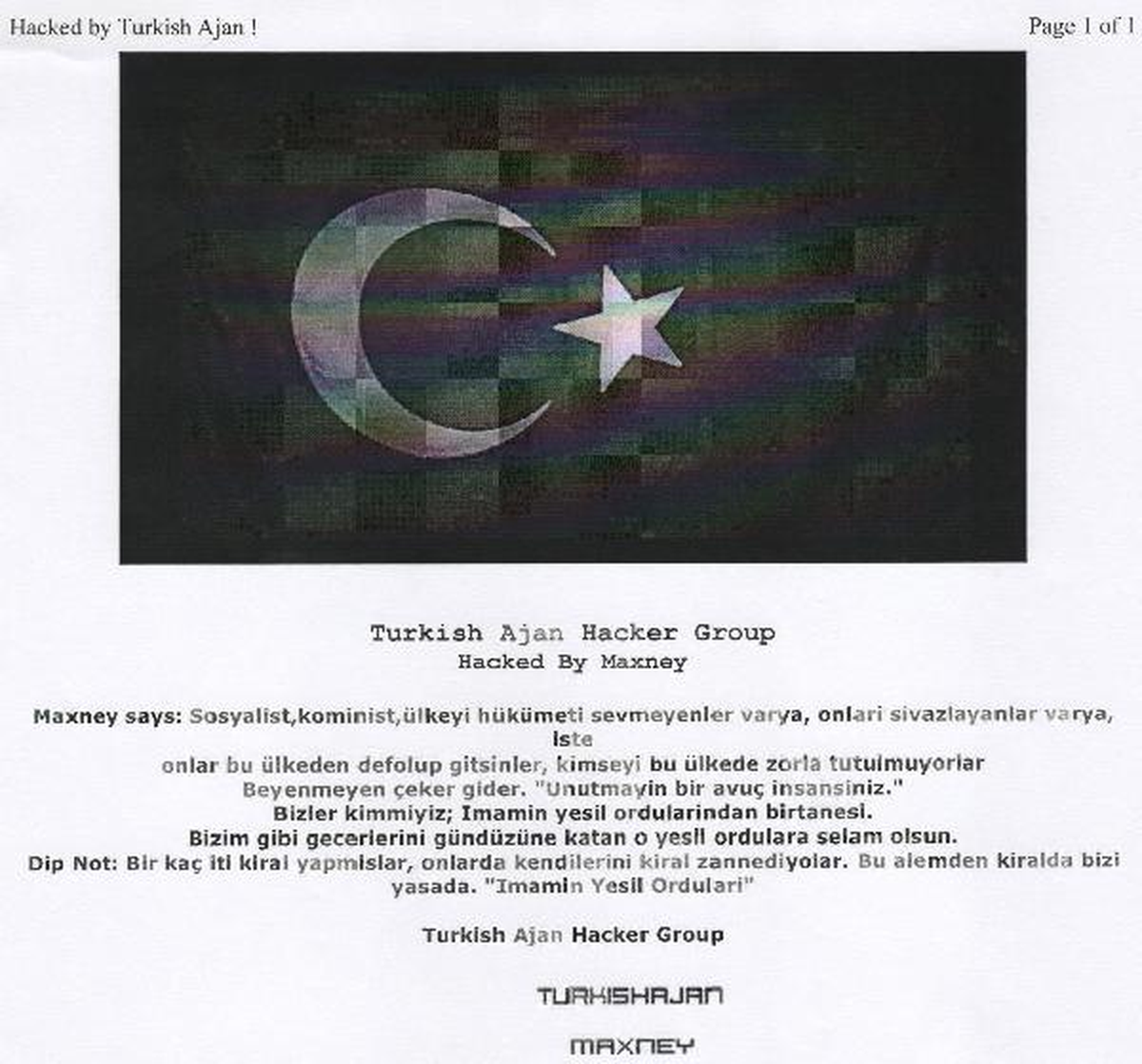 Tgc\'nin Sitesini Hackleyen Korsanlar Bir de Not Bıraktı