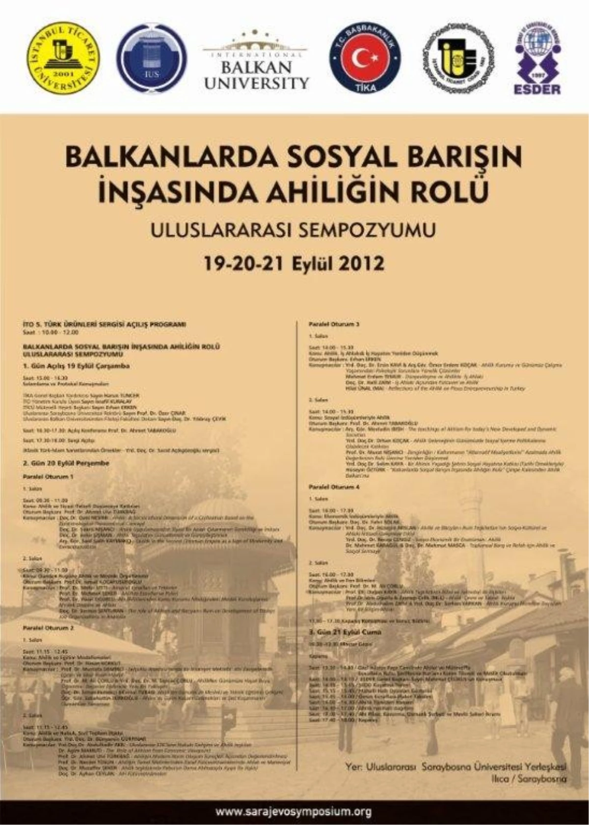 İticü, Ahilik Haftasını Saraybosna\'da Uluslararası Düzeyde Kutlayacak