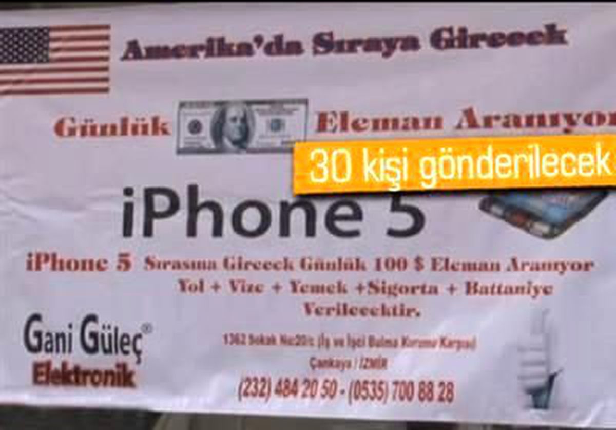100 Dolara İphone 5 Kuyruğuna Girecek Eleman Aranıyor