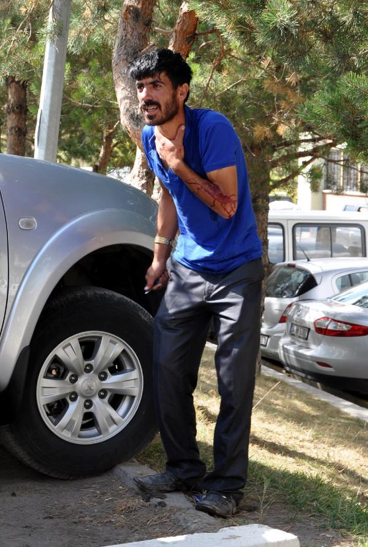 At Arabası Bağlanınca Kendini Yaraladı