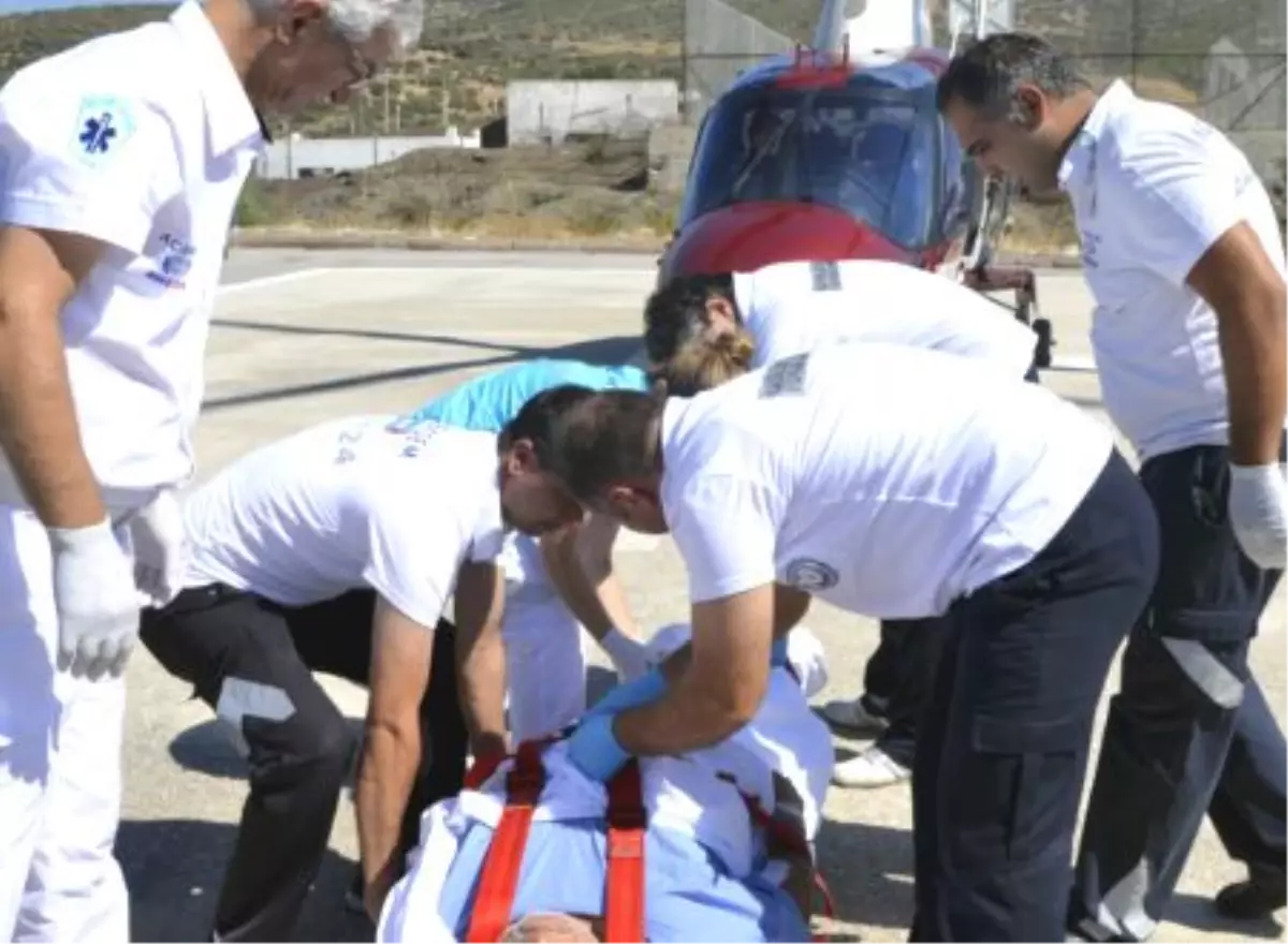 Bodrum\'da Helikopter Ambulansla Hasta Nakli