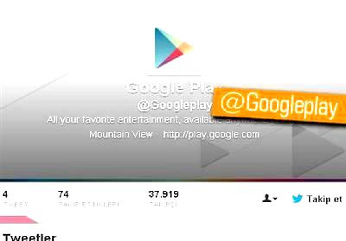 Google Play Artık Twitter\'da