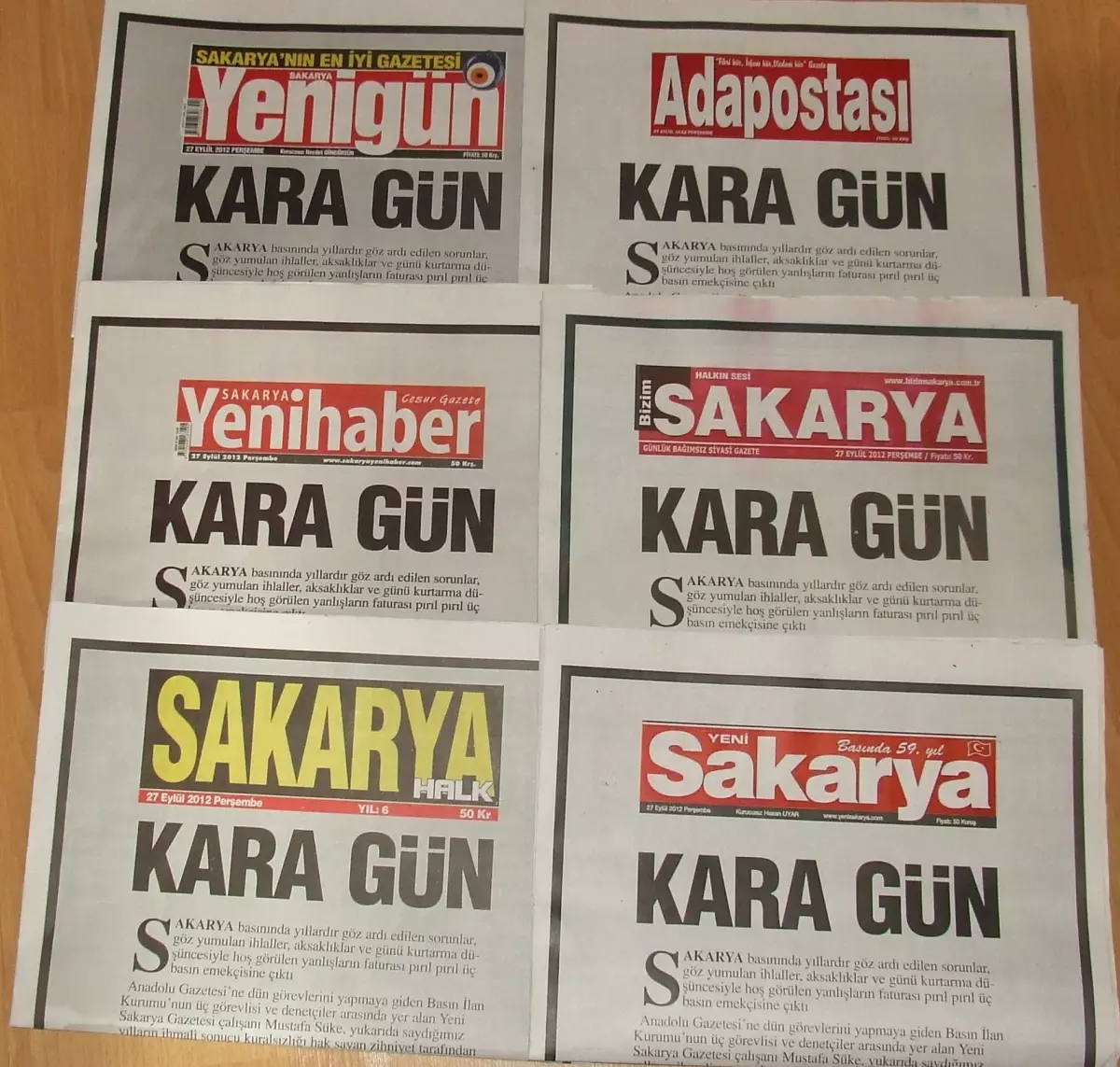 Bik Çalışanlarına Gerçekleştirilen Silahlı Saldırı Sonrası Sakarya Basını Gazete Manşetlerinde...