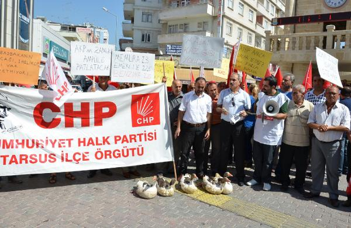 CHP\'lilerden \'Kaz\'lı Zam Protestosu