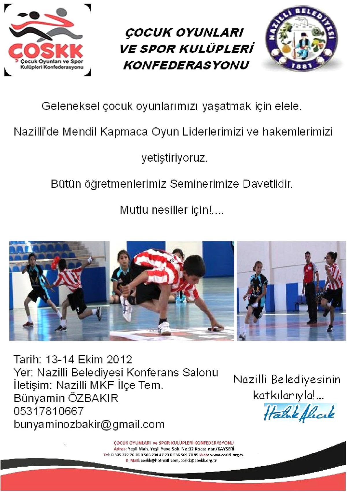 Nazilli\'de Mendil Kapmaca Oyun Liderliği ve Hakemlik Semineri