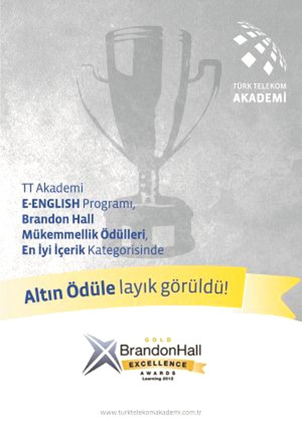 TT Akademi\'ye, Altın Ödül